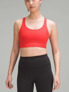 Lululemon Energy Longline Bra Medium Support Women’s Size 6 B-D Cups Hot Heat